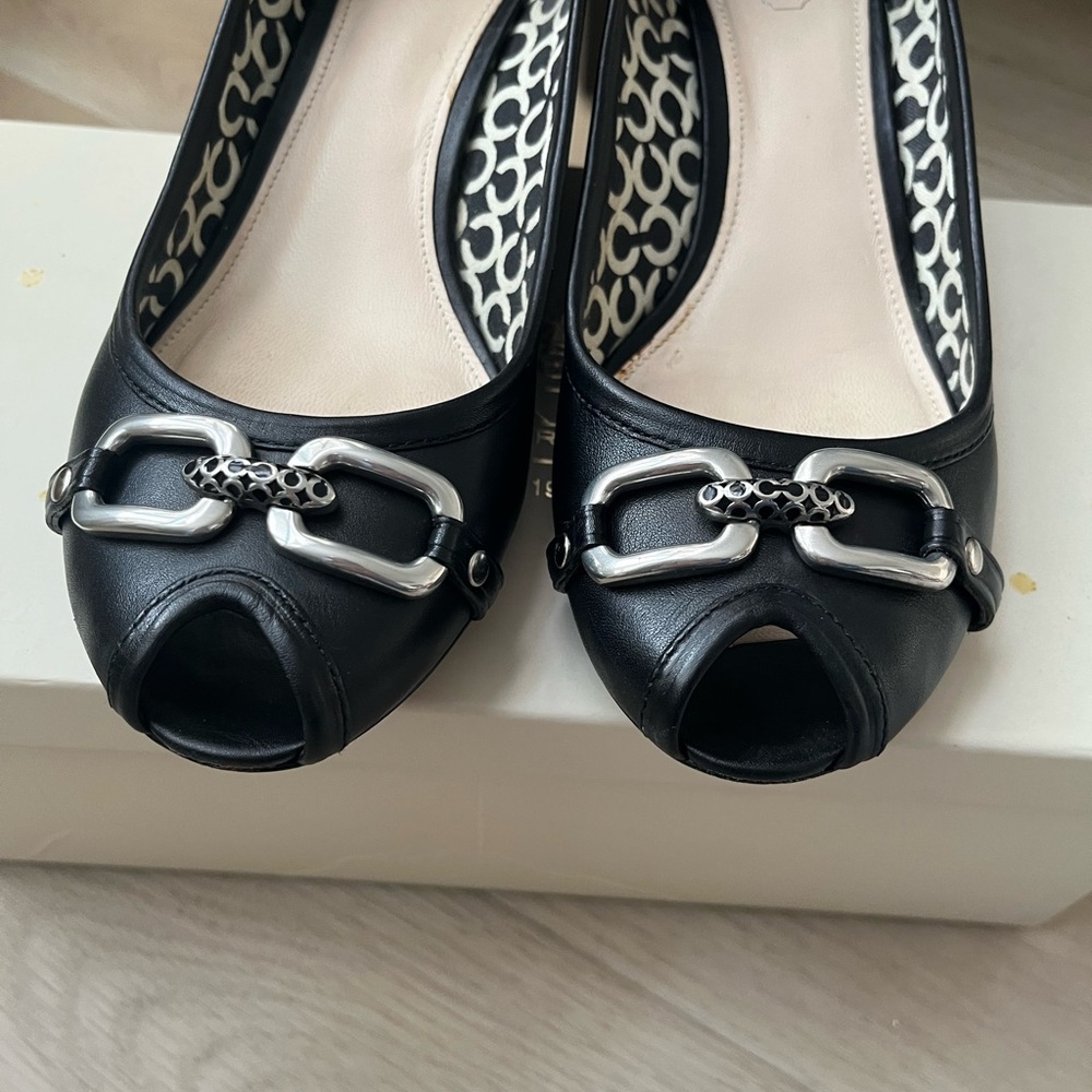 Coach Black Women's Heels with Silver Accents - Picture 6 of 6